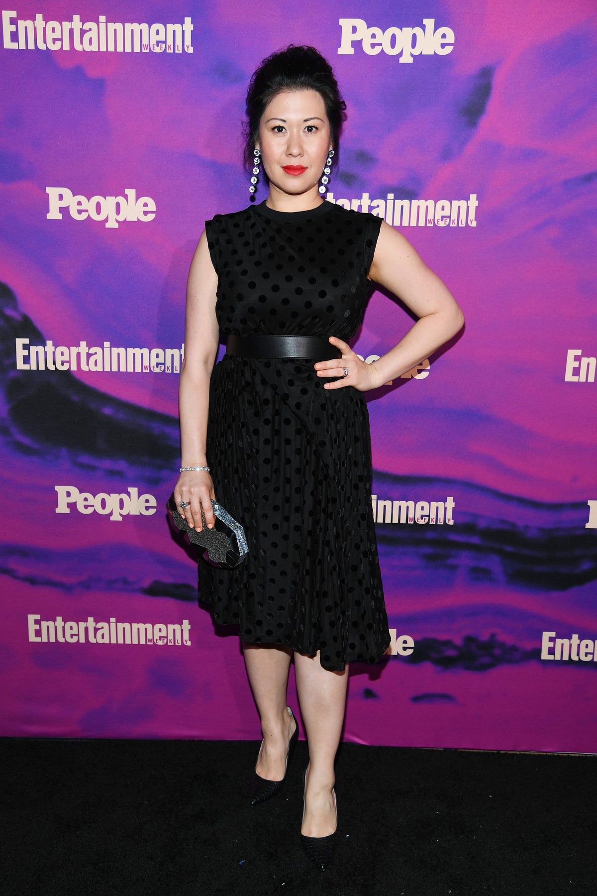 Ruthie Ann Miles carries the 'Viera' clutch to the People & Entertainment Weekly 2019  Upfronts