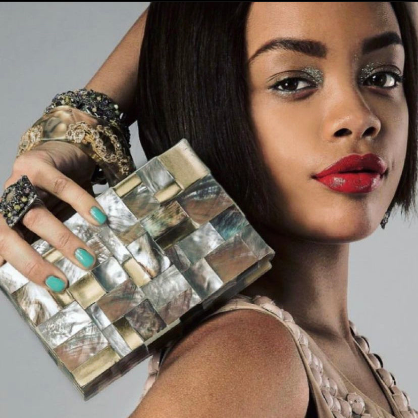 The 'Nam Hai' clutch featured in Miss Ebene Magazine April 2021 issue