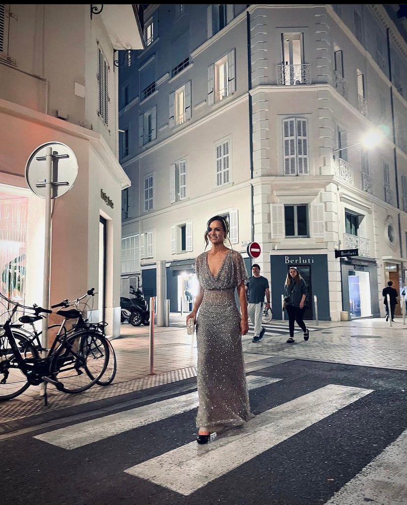 Hannah Oldenburg carries the 'Rodeo' clutch Cannes Film Festival