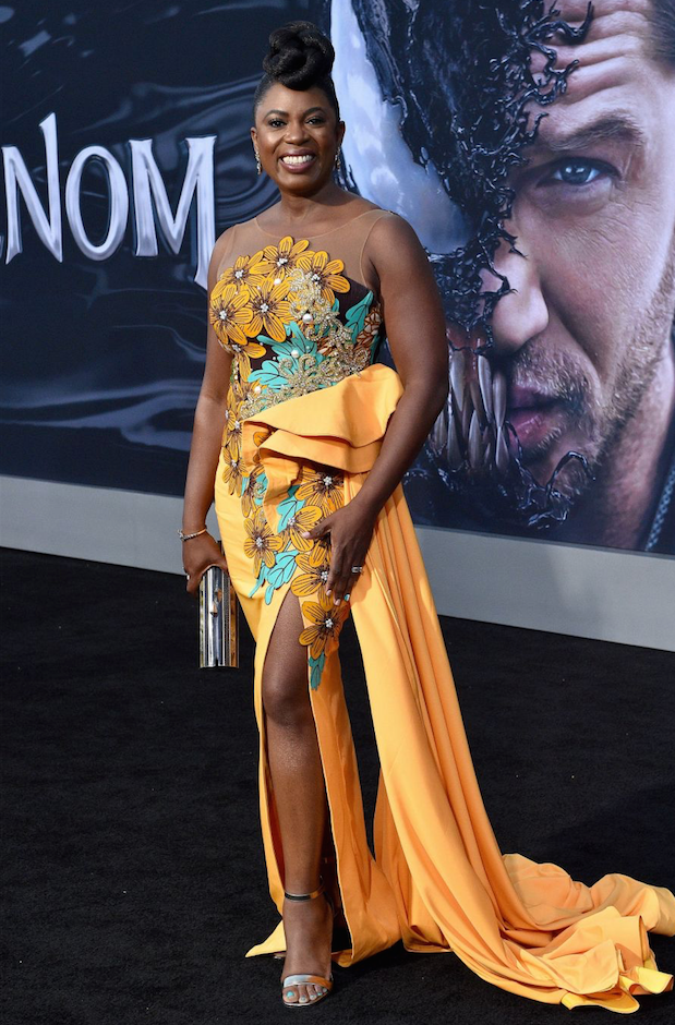 Sope Aluko Carries the 'Costes' to the Venom World Premiere