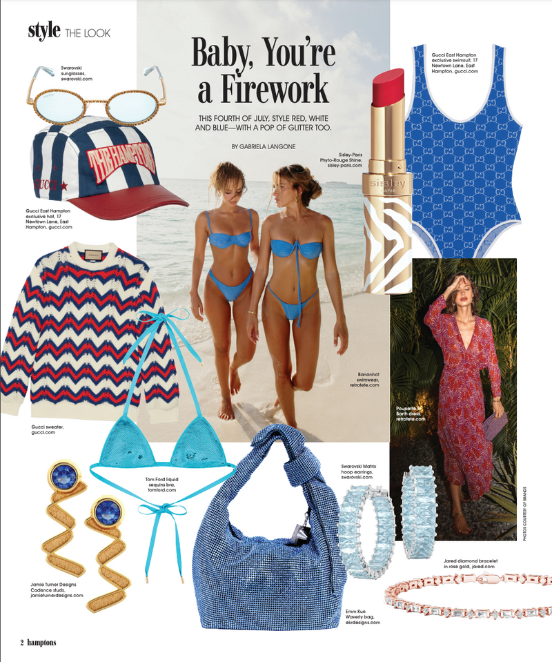 The blue ' Waverly' in Hamptons Magazine, July 2023 issue