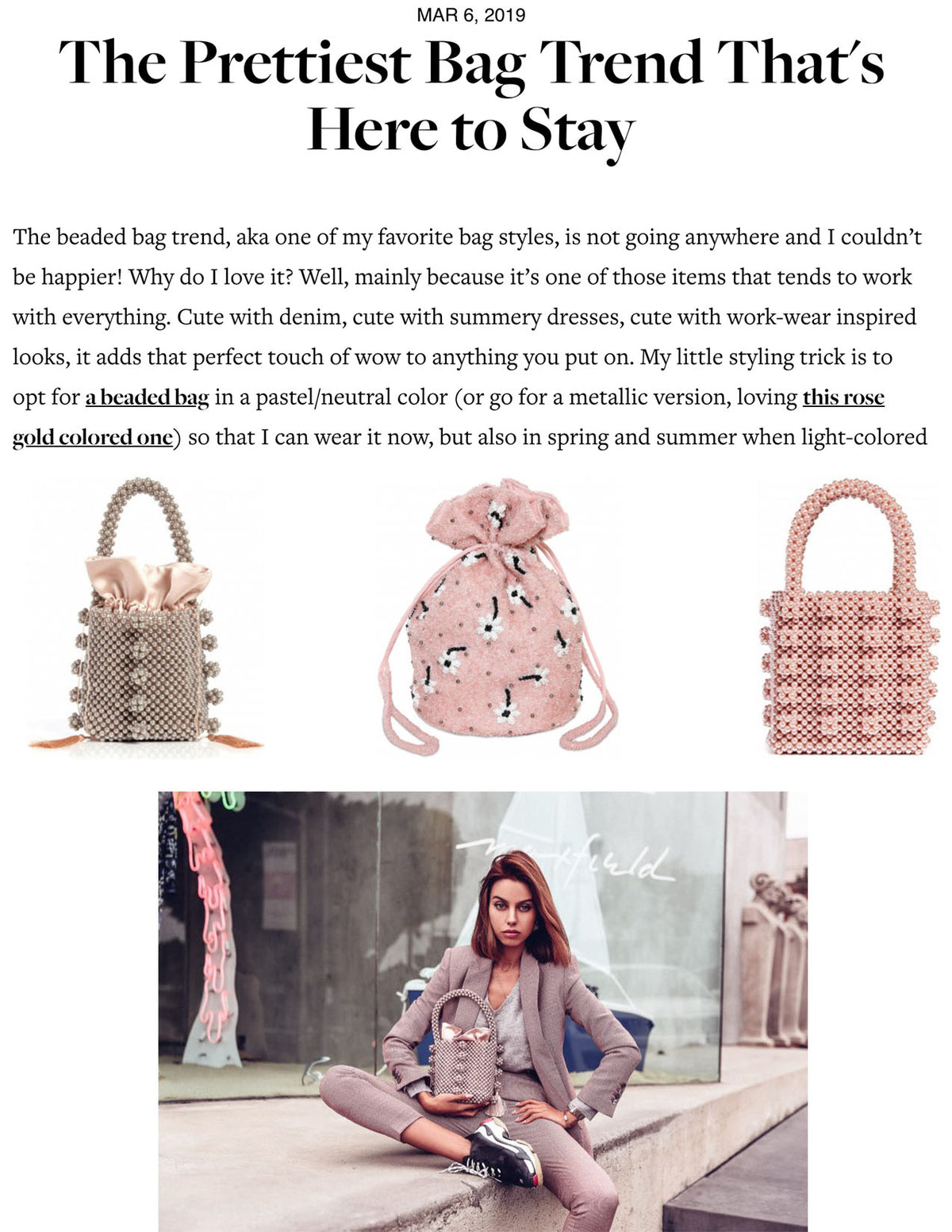 The 'Ravelo' Beaded bag featured on The Viva Luxury Blog