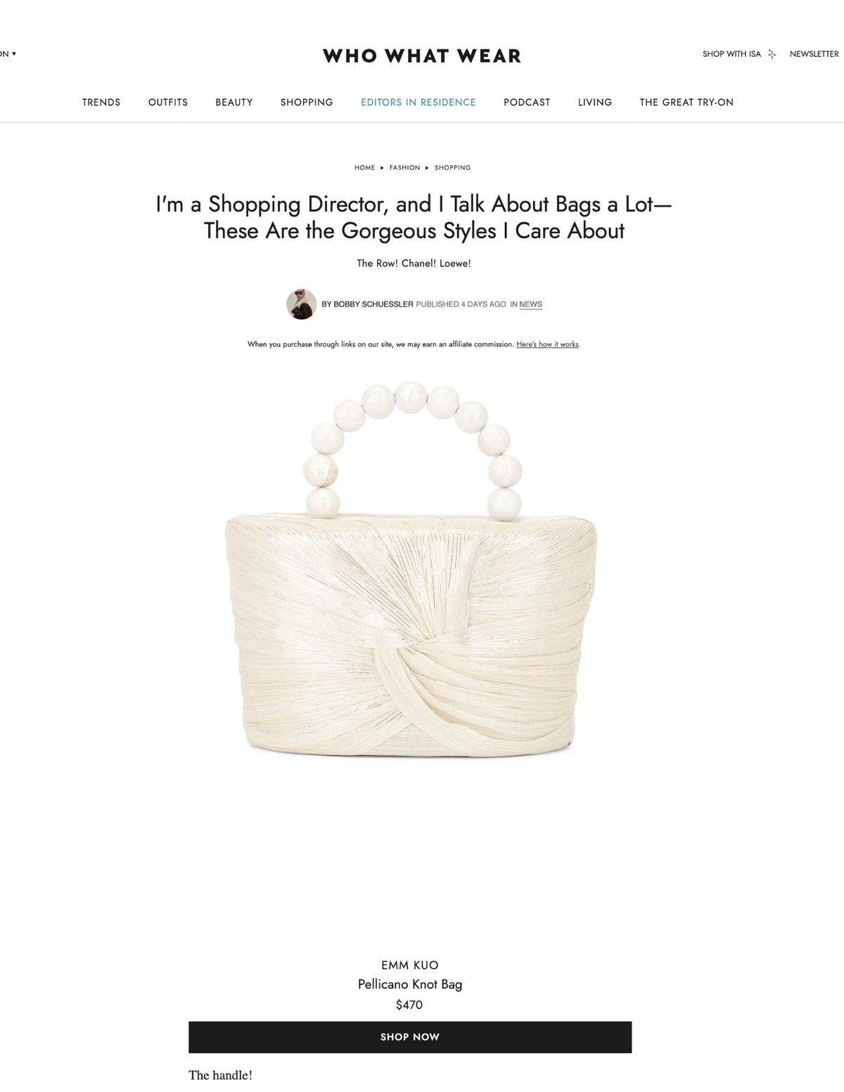 'Pellicano' featured on Who What Wear, April 20th 2026