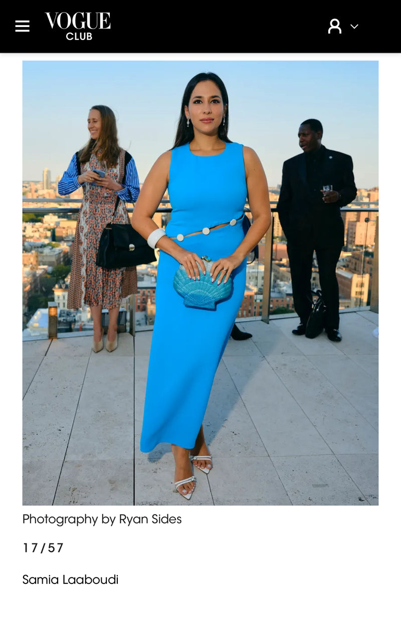 Samia Laaboudi carries the 'Le Sirenuse' during NYFW, as featured in Vogue.com