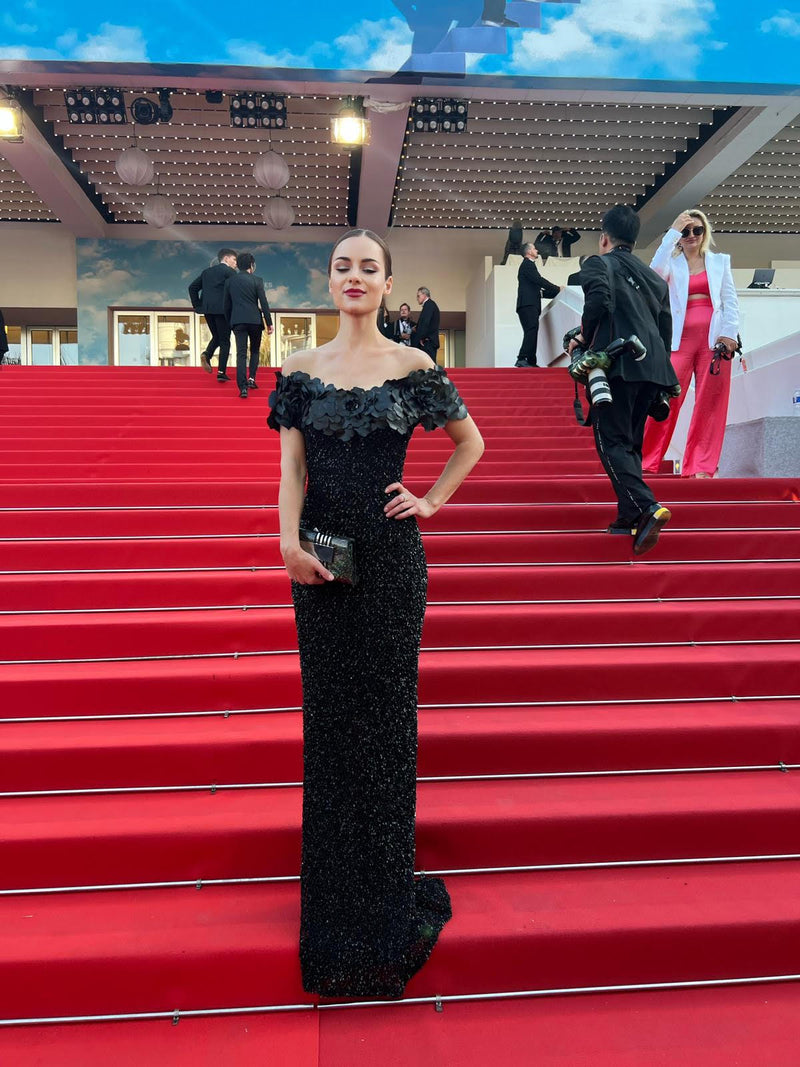 Hanna Oldenberg carries the 'Joa' clutch at Cannes Film Festival