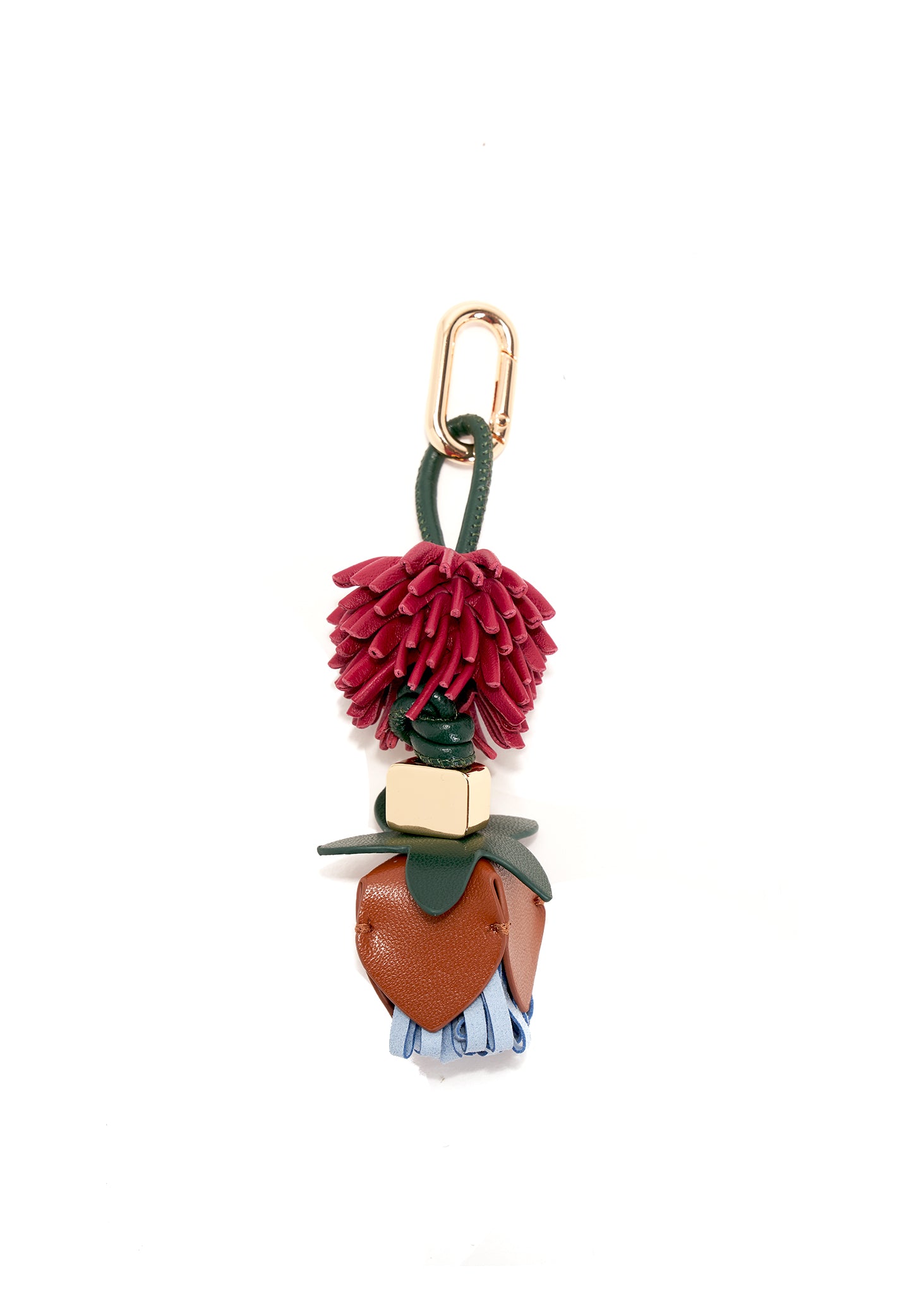 Chrysanthemum Flower Leather Bag Charm
